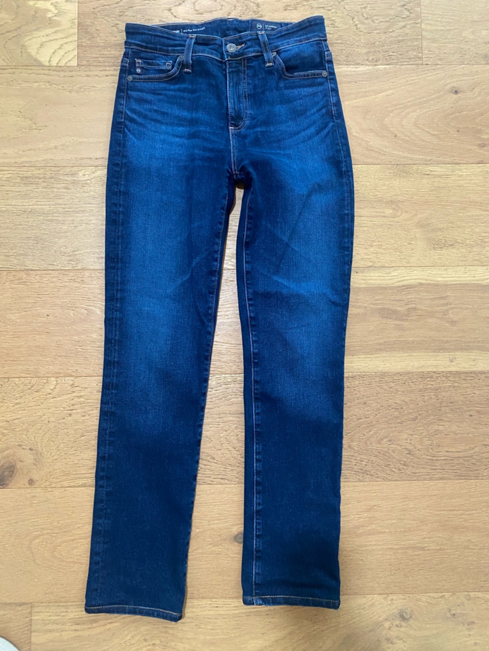 AG Mari mid rise slim straight blue jeans Size 25 #denim #classic #AGjeans EUC